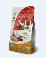 Farmina N&D QUINOA SKIN & COAT QUAIL Adult, беззерновой корм для взрослых кошек, здоровье кожи и шерсти, киноа, перепелом, кокос и куркума, [уценка] (300гр)