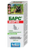 Агроветзащита Спрей Барс Форте д/коше 100мл п/б --- АВЗ [уценка]