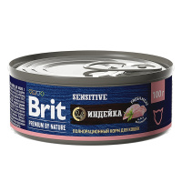 Brit Premium by Nature консервы с мясом индейки для кошек с чувствительным пищеварением [уценка]