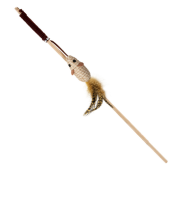 Игрушка-дразнилка для кошек из натуральных материалов "Мышка с перьями", 70/400мм, серия NATURAL, Triol