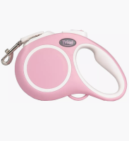 Поводок-рулетка для собак Urban S, 5м до 15кг, лента, розовый, Triol