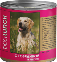 Дог Ланч консервы для собак Говядина с рубцом и печенью в соусе 750г