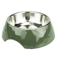 SuperDesign миска на меламиновой подставке Ромбы, зеленая (160 мл)
