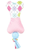 ZOLUX, Плюшевая игрушка с пищалкой "Стильная кость" розовая, 18.5 см