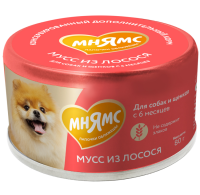 Мнямс влажный дополнительный корм Мусс из лосося для собак и щенков старше 6 месяцев 80 г