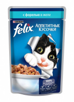 FELIX консервы для кошек [форель в желе] 75 г.