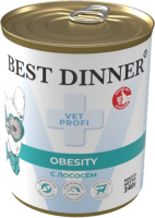 Best Dinner Vet Profi Obesity с лососем влажный диетический корм для собак консервы (340 гр)
