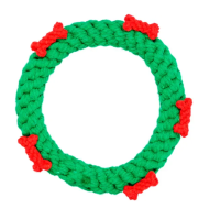 Игрушка Mr.Kranch для собак Венок из каната 18 см зеленая, новогодняя серия