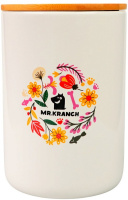 Бокс Mr.Kranch керамический для хранения корма для собак Цветы Прованса 1900 мл, розовый