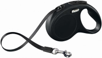 Flexi New Classic S рулетка до 15 кг. 5 м., лента, черная