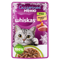 WHISKAS «Сказочное меню» для взрослых кошек, Утка Соус 75г
