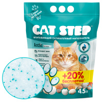 АКЦИЯ (+20% бесплатно) CAT STEP Arctic Breeze Наполнитель силикагелевый впитывающий, 4,5 л