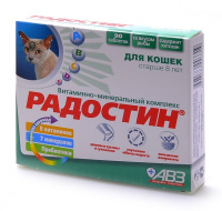 Агроветзащита Радостин добавка витаминно-минеральная для кошек старше 8 лет 90таблеток