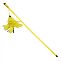 Триол Игрушка удочка-дразнилка для кошек, желтые перья