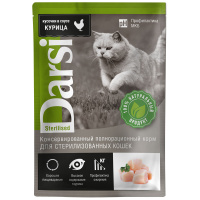 Darsi влажный корм для стерилизованных кошек, курица в соусе, 85 г.