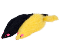 Игрушка для кошек "Мышь цветная", 130-140мм [пакет 24шт.] ПОШТУЧНО