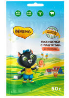 Мнямс Лакомство для котят «хрустящие подушечки»" с паштетом из телятины линии Кот Федор "Фермерская Ярмарка" 50 г. [32054] [уценка]