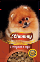 Chammy Влажный корм для собак, говядина, кусочки в соусе, 415 г [уценка]