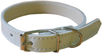 Ошейник для собак ОС-30*650 кожаный гладкий, белый матовый Н.б. Арт.30650К006