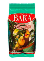 ВАКА - высокое качество Корм для мелких и средних попугаев в период линьки 500 г.