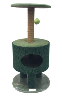 Дружок 007 Домик-когтеточка для кошек, на платформе с полкой, 51*86 см.