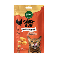 Лакомство Триол для кошек "Мини-роллы с начинкой из курицы с лососем", 40г, серия SNACK BAR