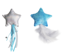 Игрушка Petstages для кошек "Звездочки с перьями и ленточками с кошочьей мятой", 2 шт в комплекте