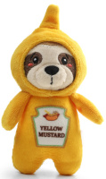Игрушка мягкая для собак "Ленивец в костюме горчицы с пищалкой", 130мм GiGwi PLUSH FRIENDZ