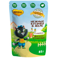 Мнямс Влажный корм Нежные кусочки в желе с индейкой для котят "Фермерская ярмарка" 85 г. [32061]