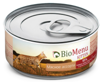 Био Меню 74121 консервы для котят паштет Мясное ассорти 100г