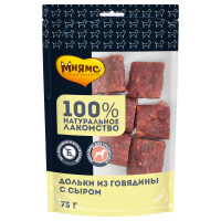 Мнямс Лакомство для собак Дольки из говядины с сыром 75г