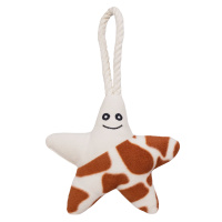 Игрушка Mr.Kranch д/собак мелких и средних пород Звездочка с канатом и пищалкой 26х16х5см, бежевая