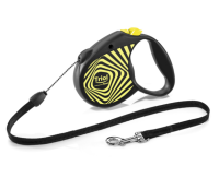 Триол Поводок-рулетка для собак Flexi Life Geometry Yellow S 5м до 12кг, трос