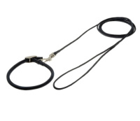 Ошейник [23-26 см] + поводок1,2м, черный