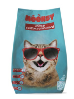 MOONSY Сухой корм для кошек "Крутоны с мясом и спирулиной", мясное ассорти со спирулиной (1,9кг)