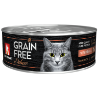 Мясной рацион Grain Free, консервы для кошек, Перепёлка, 100 г.