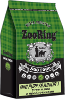 ZOORING MINI PUPPY&JUNIOR 1 Сухой корм для щенков мини и средних породот 1 до 6-10 месяцев Утка и рис c пробиотиками,