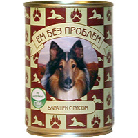 Ем без проблем консервы для собак, барашек с рисом 410 г. (750гр)