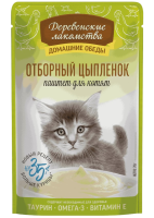 Деревенские лакомства пауч д/котят Отборный цыпленок паштет 70г
