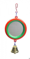 Зооник Игрушка для попугаев зеркало с колокольчиком