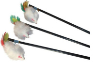 И-13 Дразнилка-удочка для кошек "Мышка из натурального меха"