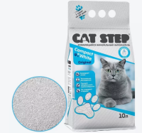 Кет степ комкующийся минеральный CAT STEP Compact White Original, 10 л