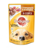 Pedigree Vital Protection Влажный корм для взрослых собак всех пород с Говядиной и Ягненком в Соусе, 85 г. [уценка]
