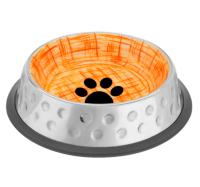 Миска Mr.Kranch из нержавеющей стали с керамическим покрытием Candy 850 мл, нескользящее основание, оранжевая [33001]