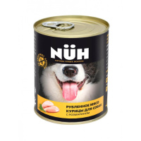 Нюх консервы для собак средних и крупных пород беззерновые рубленное мясо Курицы с розмарином 340г
