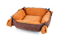 Титбит 009932 Лежак трансформер квадратный оранжевый 70х70 см