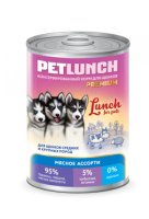 Lunch For Pets Консервы д/щенков Мясное ассорти в желе, 850 г.
