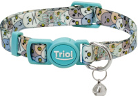 Triol Ошейник нейлоновый с колокольчиком "Птенцы" (XS, светло-голубой, 10*210-330мм)
