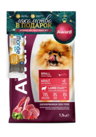 Сухой корм AWARD для взрослых собак мелких и миниатюрных пород 1.5 кг+ батончик Monge в ПОДАРОК