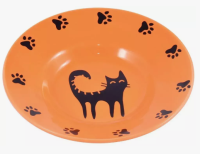 Миска Mr.Kranch керамическая блюдце для кошек 140 мл оранжевая